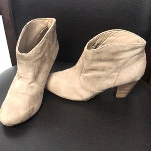tan short heeled booties